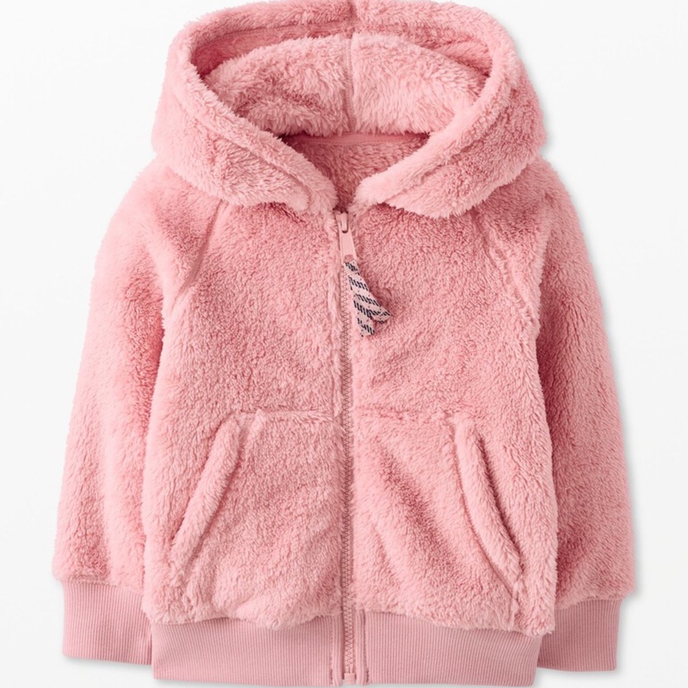 Marshmallow Fleece Zip-Up Hoodie in Pink